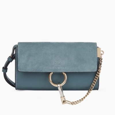 Chole 2019 Faye Leather Shoulder Bag, 24cm -  끌로에 2019 페이 레더 숄더백,CLB0062,24cm,블루