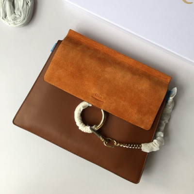 Chole 2019 Faye Leather Shoulder Bag, 32cm -  끌로에 2019 페이 레더 숄더백,CLB0071,32cm,브라운