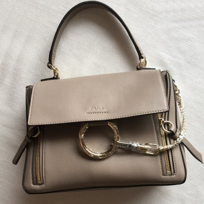 Chole 2019 Faye Leather Tote Shoulder Bag, 28cm -  끌로에 2019 페이 레더 토트 숄더백,CLB0075,28cm,그레이