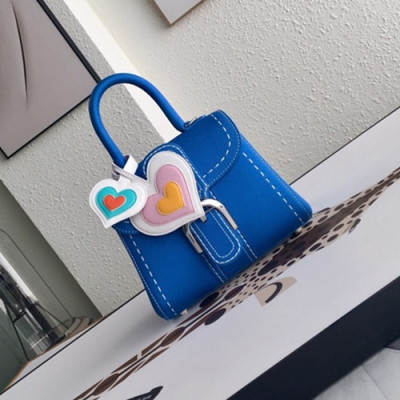 Delvaux 2019 Leather Tote Shoulder Bag,20CM - 델보 2019 레더 토트 숄더백,DVB0078.20CM,블루