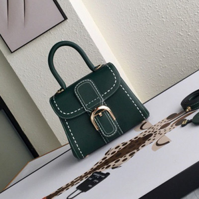 Delvaux 2019 Leather Tote Shoulder Bag,20CM - 델보 2019 레더 토트 숄더백,DVB0105.20CM,다크그린