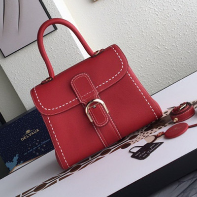 Delvaux 2019 Leather Tote Shoulder Bag,28 CM - 델보 2019 레더 토트 숄더백,DVB0113.28 CM,레드