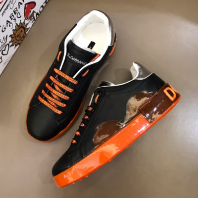 [매장판]Dolce&Gabbana 2019 Mens Calfskin Panda Sneakers - 돌체앤가바나 남성 카프스킨 팬더 스니커즈 Dol0214x.Size(240 - 275).오렌지