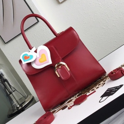 Delvaux 2019 Brillant Leather Tote Shoulder Bag,28 CM - 델보 2019 브리앙 레더 토트 숄더백,DVB0147.28 CM,레드