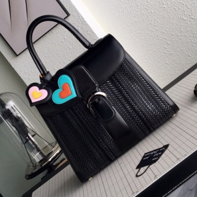 Delvaux 2019 Leather Tote Shoulder Bag,28 CM - 델보 2019 레더 토트 숄더백,DVB0163.28 CM,블랙