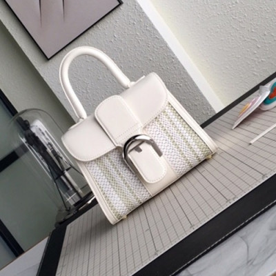 Delvaux 2019 Leather Tote Shoulder Bag,20CM - 델보 2019 레더 토트 숄더백,DVB0168.20CM,화이트