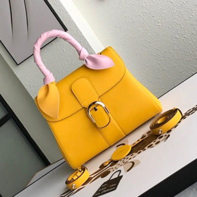 Delvaux 2019 Leather Tote Shoulder Bag,28 CM - 델보 2019 레더 토트 숄더백,DVB0181.28 CM,옐로우