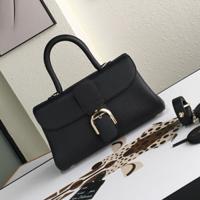 Delvaux 2019 Leather Tote Shoulder Bag,28s CM - 델보 2019 레더 토트 숄더백,DVB0189.28s CM,블랙