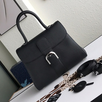 Delvaux 2019 Leather Tote Shoulder Bag,28 CM - 델보 2019 레더 토트 숄더백,DVB0199.28 CM,블랙