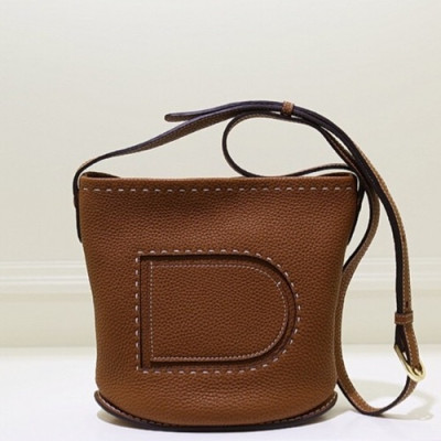 Delvaux 2019 Pin Leather Shoulder Bag,20CM - 델보 2019 핀 레더 숄더백,DVB0258 .20CM,브라운