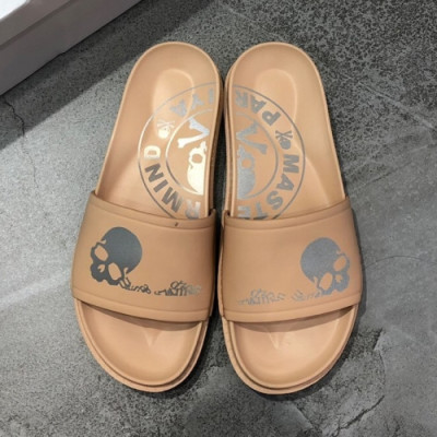 Mastermind 2019 Mens Skull Logo Leather Slipper - 마스터마인드 남성 스컬 로고 레더 슬리퍼 Mas0023x.Size(240 - 275).로즈골드