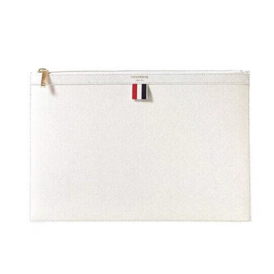 Thom Browne 2019 Leather Clutch Bag ,30/33cm - 톰브라운 2019 레더 남여공용 클러치백 THOB0016,30/33cm,화이트