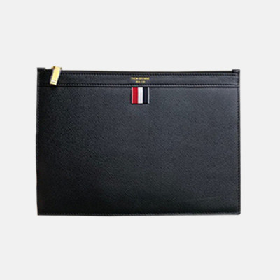 Thom Browne 2019 Leather Clutch Bag ,30/33cm - 톰브라운 2019 레더 남여공용 클러치백 THOB0019,30/33cm,블랙