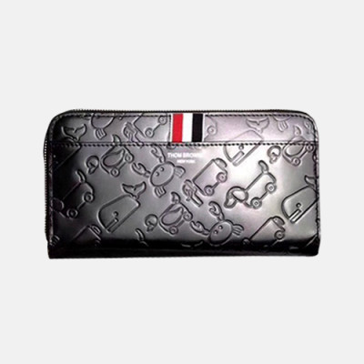 Thom Browne 2019 Leather Zip Round Wallet,19cm - 톰브라운 2019 레더 남여공용 지퍼 라운드 장지갑 TBW0010,19cm,블랙