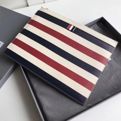 Thom Browne 2019 Leather Clutch Bag ,33cm - 톰브라운 2019 레더 남여공용 클러치백 THOB0052,33cm,화이트