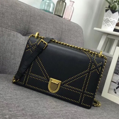 Dior 2019 Dior Rama Leather Chain Shoulder Bag ,25CM - 디올 2019 디올라마 레더 여성용 체인 숄더백 DIOB0158,25cm,블랙