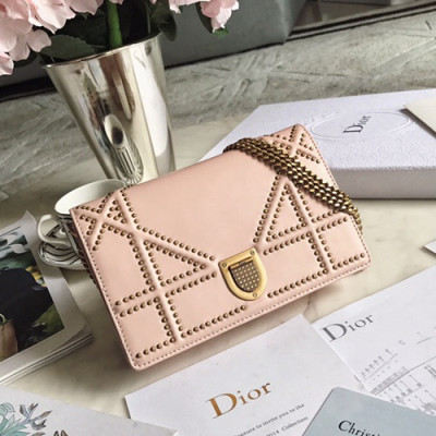 Dior 2019 Dior Rama Leather Chain Shoulder Bag ,19CM - 디올 2019 디올라마 레더 여성용 체인 숄더백 DIOB0168,19cm,연핑크