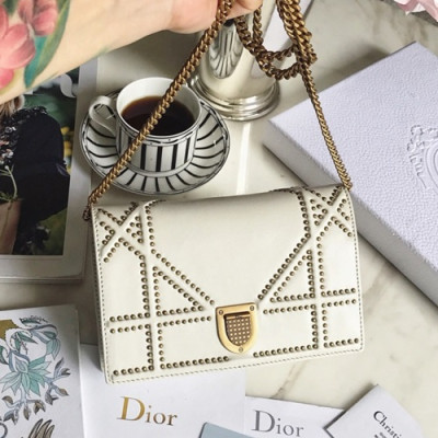 Dior 2019 Dior Rama Leather Chain Shoulder Bag ,19CM - 디올 2019 디올라마 레더 여성용 체인 숄더백 DIOB0170,19cm,화이트