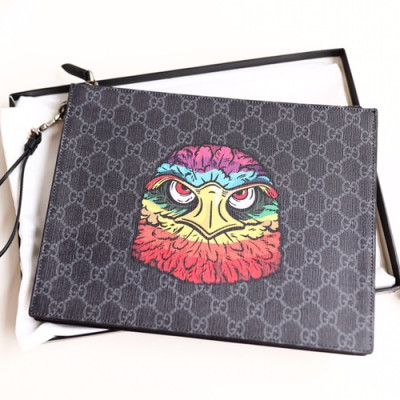 Gucci 2019 Supreme Eagle Mens Clutch Bag ,28CM - 구찌 2019 수프림 이글 남성용 클러치백 547084,GUB0565,28cm,블랙