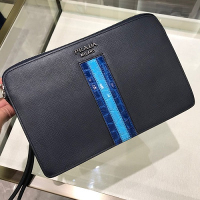 Prada Mens 2019 Clutch Bag ,27CM - 프라다 2019 남성용 클러치백 2VF056-25,27CM,네이비+블루