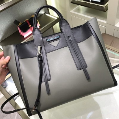 Prada 2019 Ouverture Tote Shopper Bag,40cm - 프라다 2019 우베르튀르 토트 쇼퍼백 ,1BG235-3,40cm,그레이