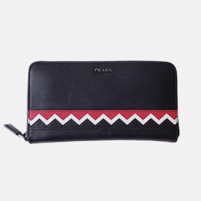 Prada 2019 Mens Saffiano Leather Zip Wallet 2ML317 - 프라다 남성 사피아노 레더 지퍼 장지갑 PRAW0075,20CM, 블랙