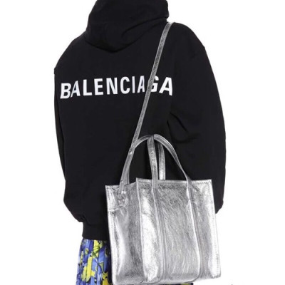 Balenciaga 2019 Bazar Leather Tote Shoulder Shopper Bag,22CM - 발렌시아가 2019 바자르 레더 남여공용 토트 숄더 쇼퍼백,BGB0281,22CM,실버