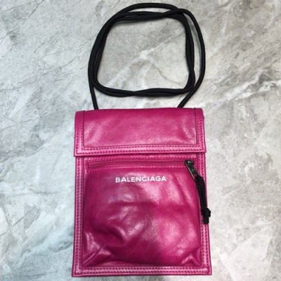 Balenciaga 2019 Leather Shoulder Cross Bag,19CM - 발렌시아가 2019 남여공용 레더 숄더 크로스백,BGB0286,19CM,핫핑크