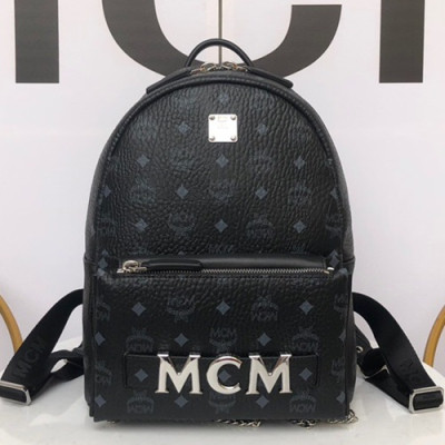 MCM 2019 Visetos Back Pack,26cm - 엠씨엠 2019 비세토스 남여공용 백팩 MCMB0178, 26cm,블랙