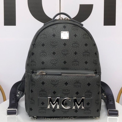 MCM 2019 Visetos Back Pack,26cm - 엠씨엠 2019 비세토스 남여공용 백팩 MCMB0179, 26cm,그레이