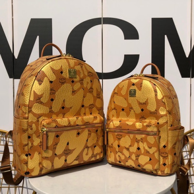 MCM 2019 Stark Visetos Back Pack,26/34cm - 엠씨엠 2019 스타크 비세토스 남여공용 백팩 MCMB0187, 26/34cm,옐로우골드