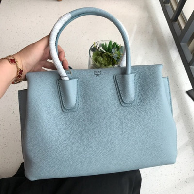 MCM 2019 Milla Leather Tote Shoulder Bag,31cm - 엠씨엠 2019 여성용 밀라 레더 토트 숄더백 MCMB0209, 31cm,연블루