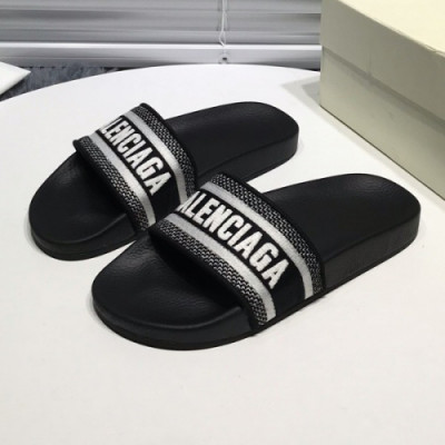 Balenciaga 2019 Mm/Wm Logo Leather Slipper - 발렌시아가 남자 로고 레더 샌들 Bal0218x.Size(225 - 270).블랙