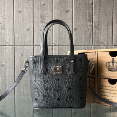 MCM Anya Visetos Mini Tote Shoulder Shopper Bag,18.5cm - 엠씨엠 여성용 Anya 비세토스 미니 토트 숄더 쇼퍼백 MCMB0219, 18.5cm,그레이