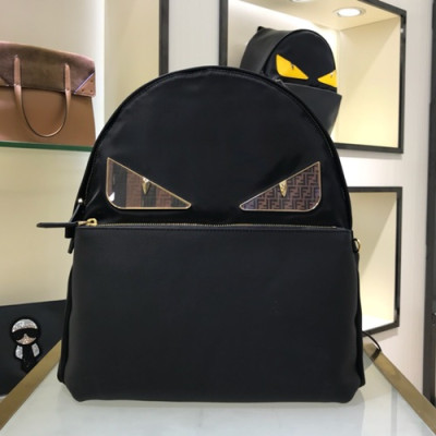 Fendi 2019 Nylon&Leather Bag Bugs Back Pack ,38CM - 펜디 2019 나일론&레더 남여공용 백버그 백팩  FENB0380,38CM,블랙