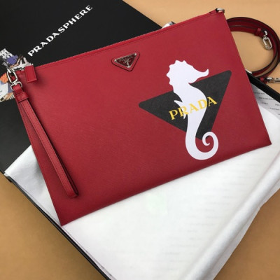 Prada 2019 Mens Clutch Bag ,28CM - 프라다 2019 남성용 클러치백 PRAB0038,36CM,레드