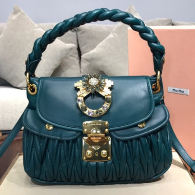 MiuMiu 2019 Matelasse Coffer Large Tote Shoulder Cross Bag,32cm - 미우미우 2019 마틀라세 코퍼 라지 토트 숄더 크로스백,5BC041, MIUB0101 , 32cm,블루