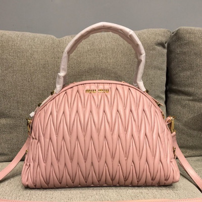 MiuMiu 2019 Matelasse Tote Shoulder Cross Bag,32cm - 미우미우 2019 마틀라세 토트 숄더 크로스백,5BB034 , MIUB0138, 32cm,핑크