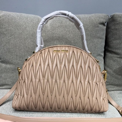 MiuMiu 2019 Matelasse Tote Shoulder Cross Bag,32cm - 미우미우 2019 마틀라세 토트 숄더 크로스백,5BB034, MIUB0140 , 32cm,베이지