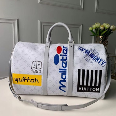 [올봄 잇템!!]Louis Vuitton 2019 Keepall Bandouliere Bag,50cm - 루이비통 2019 키폴 반둘리에 남여공용 여행가방,M44642,LOUB1336 ,50 cm,화이트