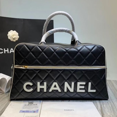 Chanel 2019 Women Leather Tote Bag ,47CM - 샤넬 2019 여성용 레더 토트백,CHAB0703,47CM,블랙