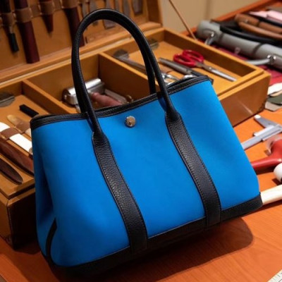 Hermes Garden Party Tote Bag ,30/36cm - 에르메스 가든파티 여성용 토트백 HERB0725,30/36cm,블루