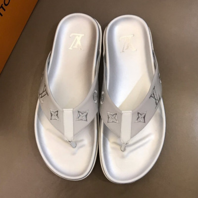 Louis Vuitton 2019 Mens Initial Logo Leather Flip-flat - 루이비통 남성 이니셜 로고 레더 발가락 샌들 Lou01133x.Size(240 - 275).실버