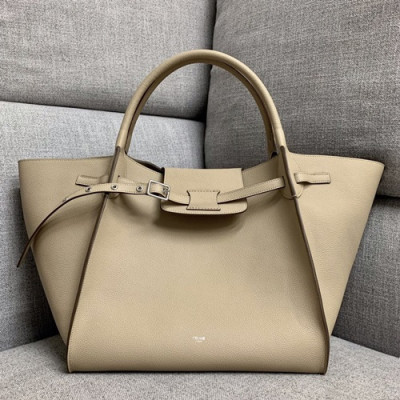 Celine Tote Shoulder Bag,33CM - 셀린느 레더 토트 숄더백 ,55425-12,33CM,베이지