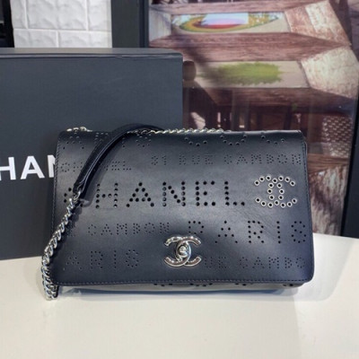 Chanel 2019 Leather Chain Shoulder Cross Bag  ,22CM - 샤넬 2019 레더 체인 숄더 크로스백 CHAB0736,22CM,블랙