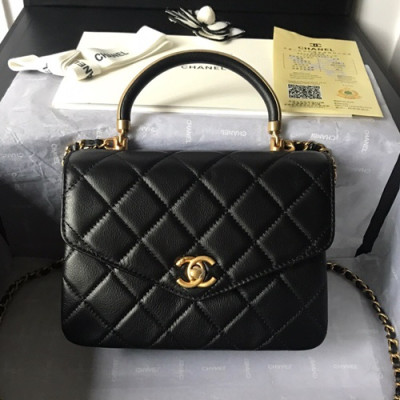 Chanel 2019 Leather Chain Shoulder Cross Bag  ,19CM - 샤넬 2019 레더 체인 숄더 크로스백 CHAB0737,19CM,블랙