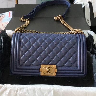 Chanel 2019 Leboy Chain Shoulder Bag,25CM - 샤넬 2019 르보이 체인 숄더백  67086 - CHAB0760,25CM,네이비