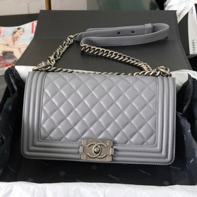 Chanel 2019 Leboy Chain Shoulder Bag,25CM - 샤넬 2019 르보이 체인 숄더백  67086 - CHAB0766,25CM,그레이