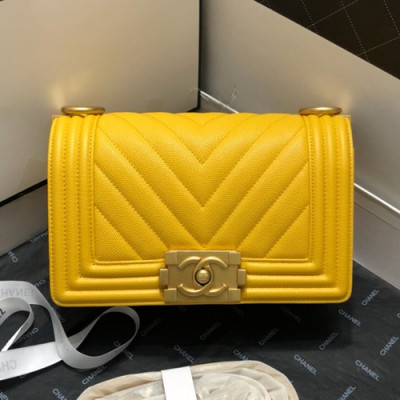 Chanel 2019 Leboy Chain Shoulder Bag,25CM - 샤넬 2019 르보이 체인 숄더백  67086 - CHAB0769,25CM,옐로우