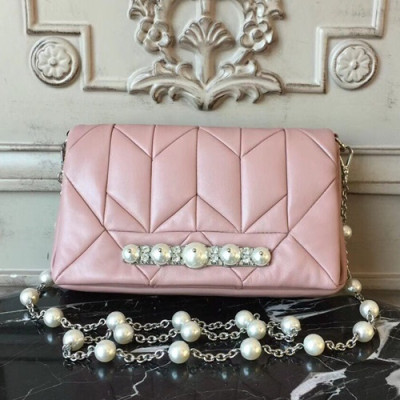 MiuMiu 2019 Chain Shoulder Bag,21.5cm - 미우미우 2019 체인 숄더백,5BD063, MIUB0265, 21.5cm,핑크